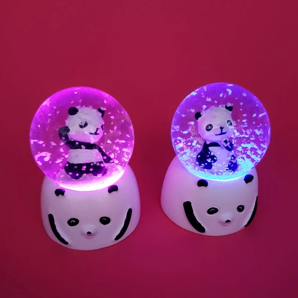 Mini Işıklı Panda Kar Küresi 1 Adet ürün görseli 1