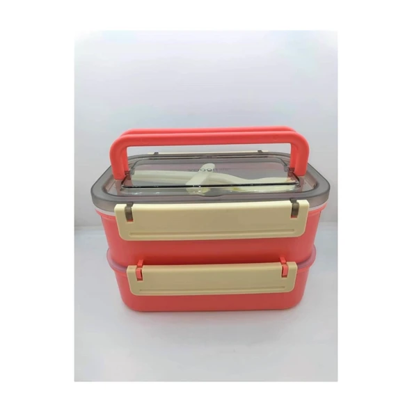 Vagonlıfe Lunch Box Çelik 1600ML Pembe BL2221-2 - Resim 2