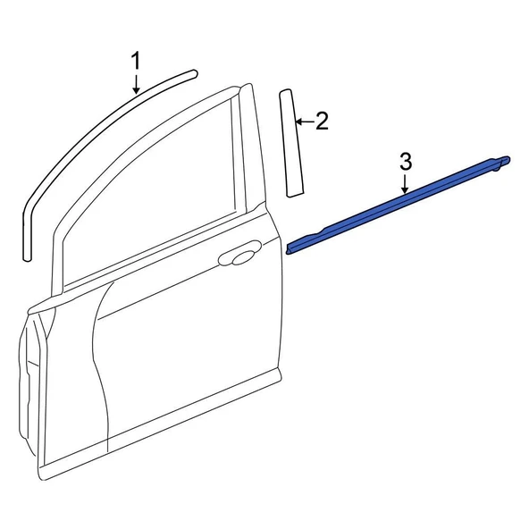 Honda Jazz 2005-2008 Cam Sıyırıcı Ön Kapı Dış Sağ (Oem No: 72410-Saa-013) ürün görseli 1