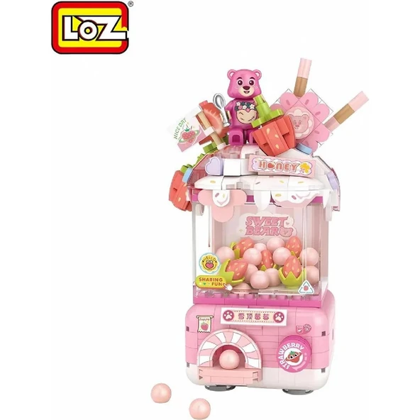 Vagonlife Loz Mini Gashapon Makineleri Block LEGO Pembe 444 Parça (LZ1680) Gko ürün görseli 1