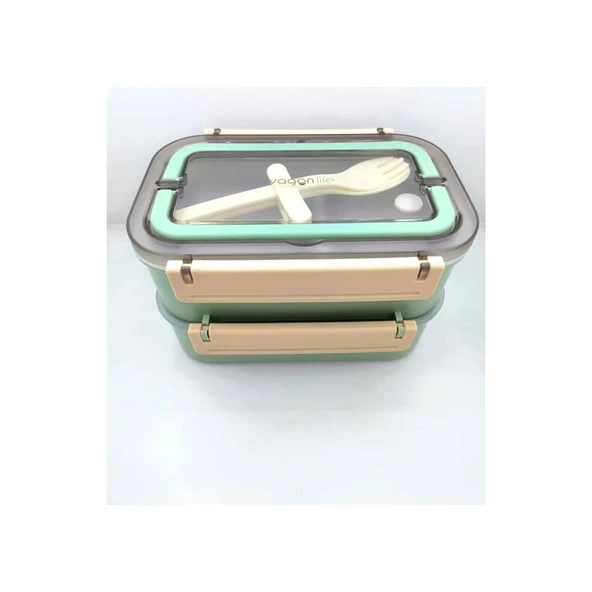 Vagonlıfe Lunch Box Çelik 1600ML Yeşil BL2221-2 ürün görseli 1