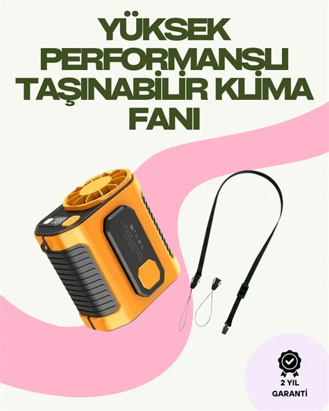 Dijital Göstergeli Turbo Taşınabilir Fan – USB Type-C, 3 Serinlik Modu ürün görseli 1
