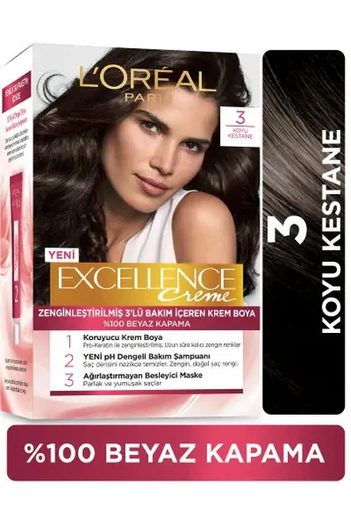 L’Oréal Paris Excellence Creme Saç Boyası Koyu Kestane ürün görseli 1