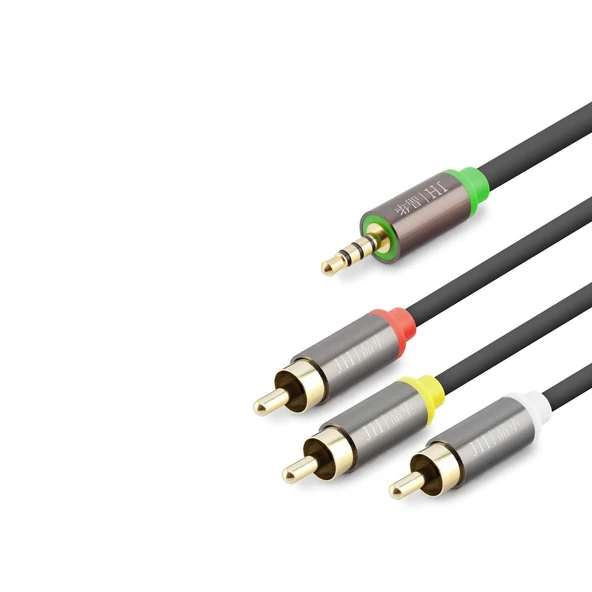 3.5 Mm To 3Rca Kablo 2Lıne Gold 1.5M Siyah HDX1064 ürün görseli 1