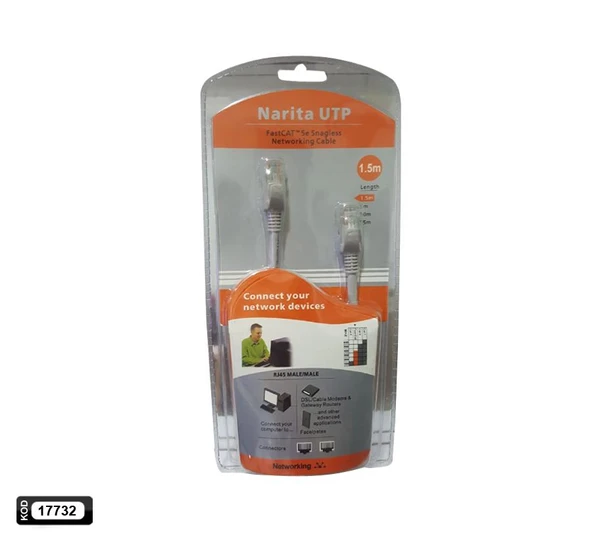 NARİTA Cat5 Patch Network Ethernet Kablo 1.5 Metre (AVD-395) ürün görseli 1