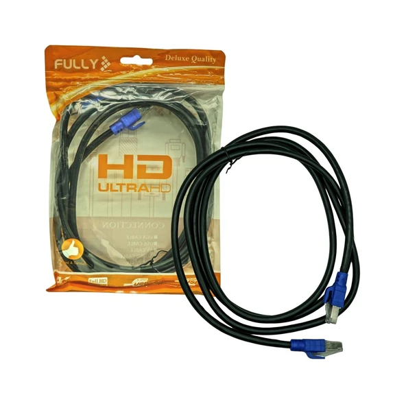 FULLY G-504B Cat7 Kablo 2mt Siyah S/FTP RJ45 Ethernet (AVD-45) ürün görseli 1