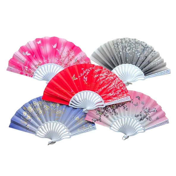 Plastik Kumaş Yelpaze 12 li Karışık OB-049 ürün görseli 1