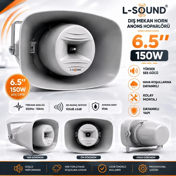L-SOUND AQUA HOPARLÖR LS16150 6.5''150W IP66 ürün görseli 1