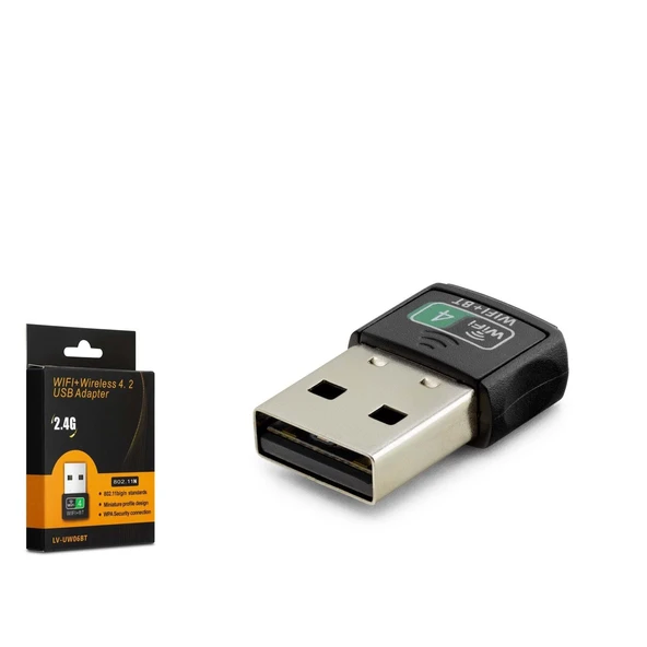 Bluetooth Dongle Pc Usb + Wıreless Adaptör 2.4G Siyah LV-UW06BT ürün görseli 1