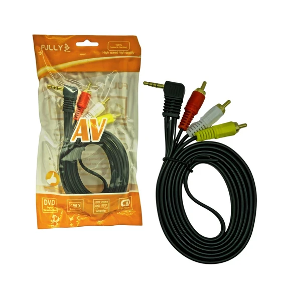 Fully G-523A 3 Rca 3.5mm stereo 1.5mt Kablo (AVD-292) - (AVD-297) ürün görseli 1