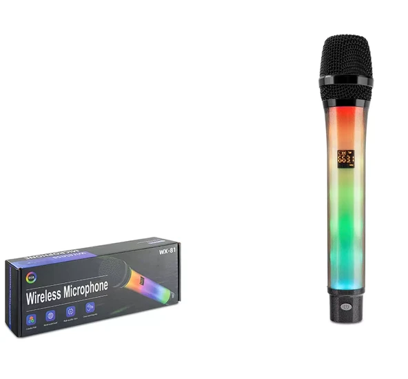 HADRON WX-81 Profesyonel Kablosuz UHF Mikrofon RGB - Siyah ürün görseli 1
