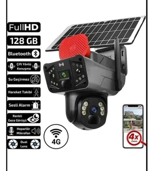 O-KAM-3815 4G Dual Lens Solar PTZ Camera ürün görseli 1