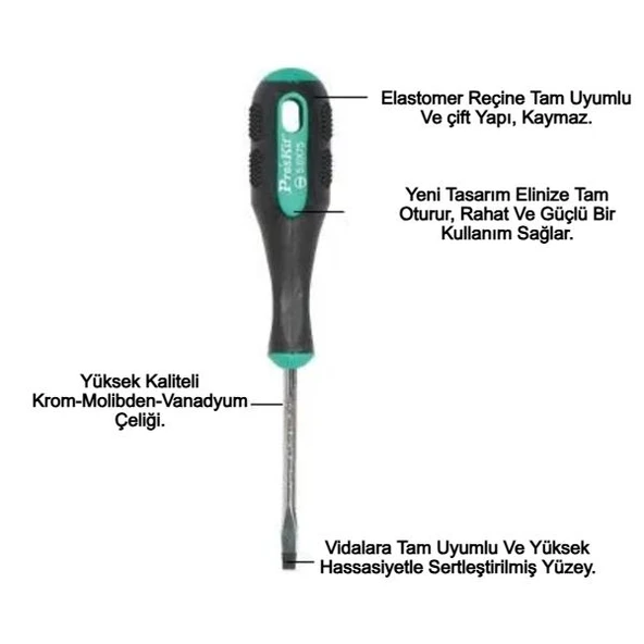 Proskit SD-210A Düz Tornavida (B-18) - Resim 2
