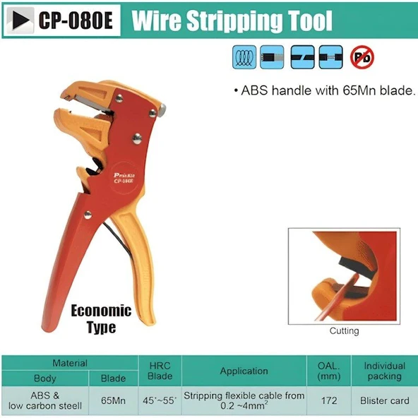 Proskit CP-080E Kablo Soyma Pensesi (E-68) - Resim 3