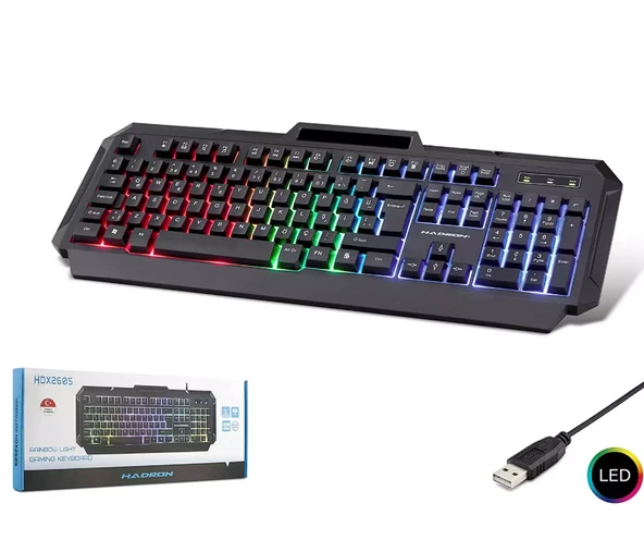 HADRON HDX-2605 Gaming Klavye LED - Siyah ürün görseli 1