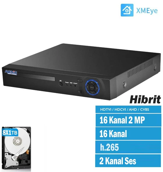 AVENIR AV-TC16GM h.265 16 Kanal 1080N Hibrit Kayıt Cihazı ürün görseli 1
