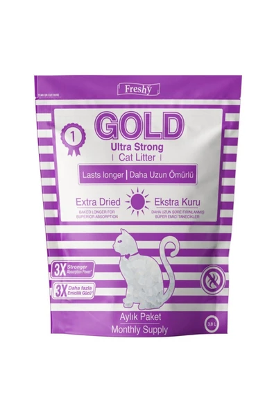Freshy Gold Kalın Taneli Silika Kedi Kumu 1.4 Kg ürün görseli 1