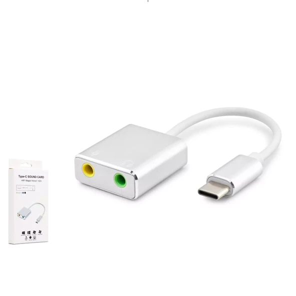 HADRON HDX-5256 Type-C Harici Ses Kartı 7.1 - Beyaz (AN-50) ürün görseli 1