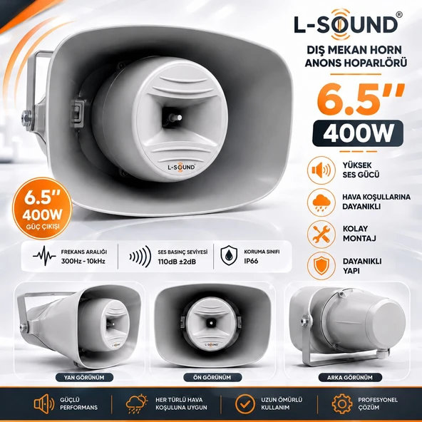 L-SOUND AQUA HOPARLÖR LS16400 6.5'' 400W IP66 ürün görseli 1