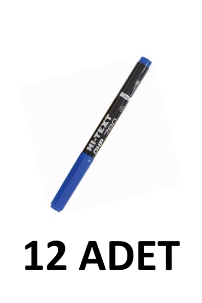 Hi-text 12 Adet Ohp Asetat Kalemi Mavi 780-sm S Ince Uçlu Permanent ürün görseli 1