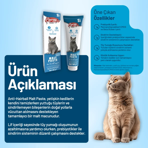 Yetişkin Kedi Malt Paste 100 g - 12 Adet - Resim 2