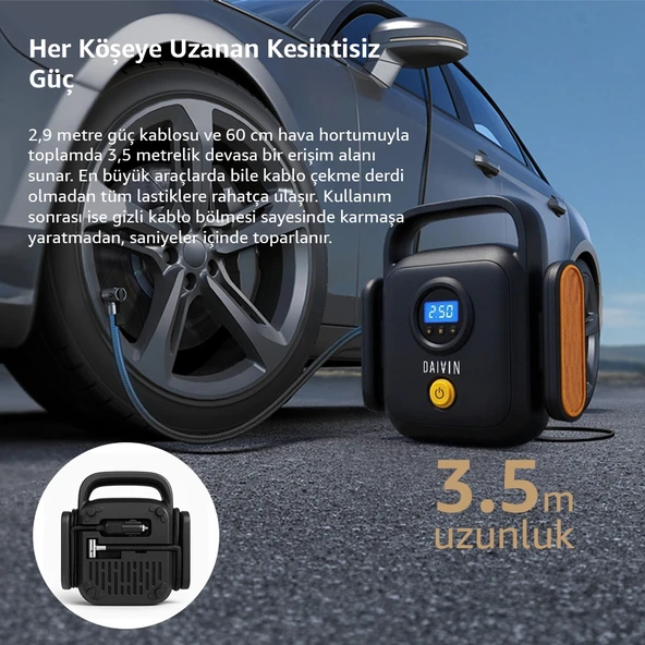 Daivin Quickair Taşınabilir Araç Hava Kompresörü - Resim 9