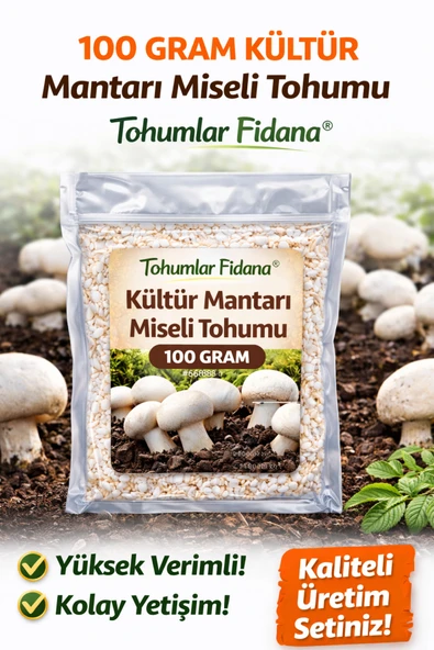 100 GRAM KÜLTÜR Mantarı Miseli Tohumu Vakumlu ürün görseli 1