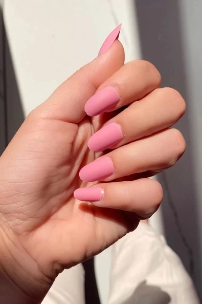 Caş Dekorasyon Pembe Renk 24'lü Takma Tırnak Seti ürün görseli 1