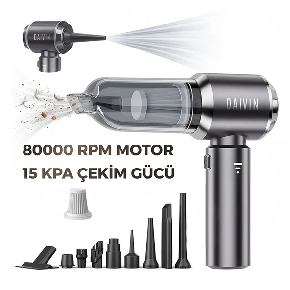 Daivin Powerclean Şarjlı Araç Süpürgesi - Resim 2