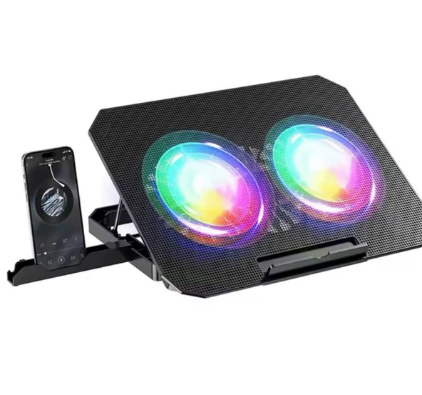 ZRn33 2 Fanlı Standlı Rgb Laptop Soğutucu ürün görseli 1