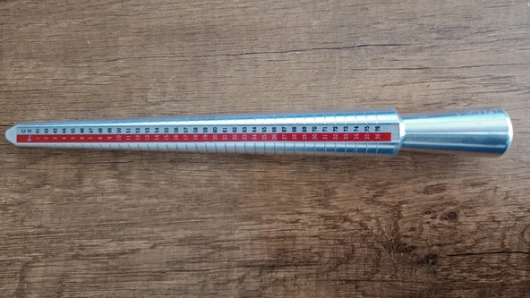 Profesyonel Metal Yüzük Ölçer Malafa - 4 Farklı Ölçü Birimli Çift Taraflı Yüzük Ölçüm Çubuğu ürün görseli 1