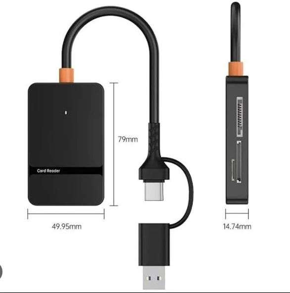 ZR783 Ads-316 Type-C + Usb 8 İn 1 Card Reader 5Gbps - Resim 2