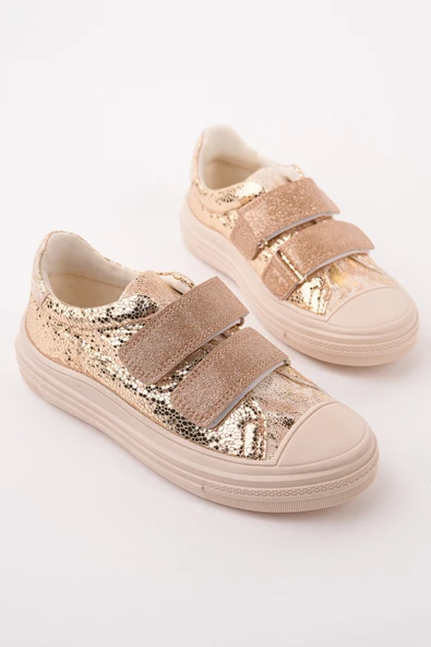 Muggo ORİELLA Kız Çocuk Cırt Cırtlı Simli Günlük Sneaker Spor Ayakkabı ürün görseli 1