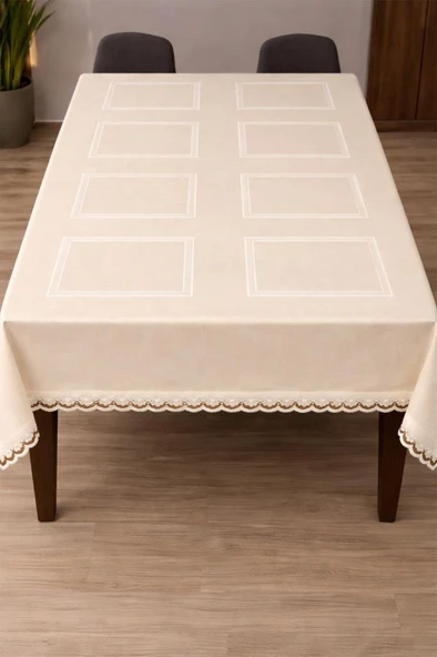 Matmazel 150x200 Cm Dikdörtgen Masa Örtüsü Krem ürün görseli 1