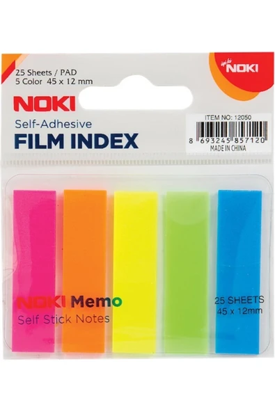 Film Index Memo 5 Renk 12x45mm 25 Yp. 12050 Yapışkan Notluk 1 Adet ürün görseli 1