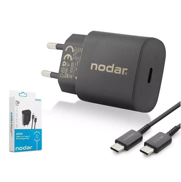 Nodar Nd-1003 Type-C To Type-C Pd Super Fast Şarj Seti 25W Siyah (AVD-357) ürün görseli 1