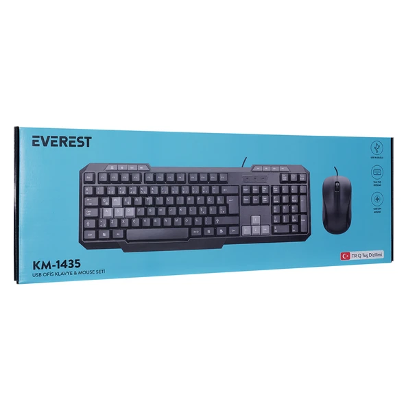 Everest KM-1435 Siyah Usb Q Multimedia Klavye + Mouse Set - Resim 2