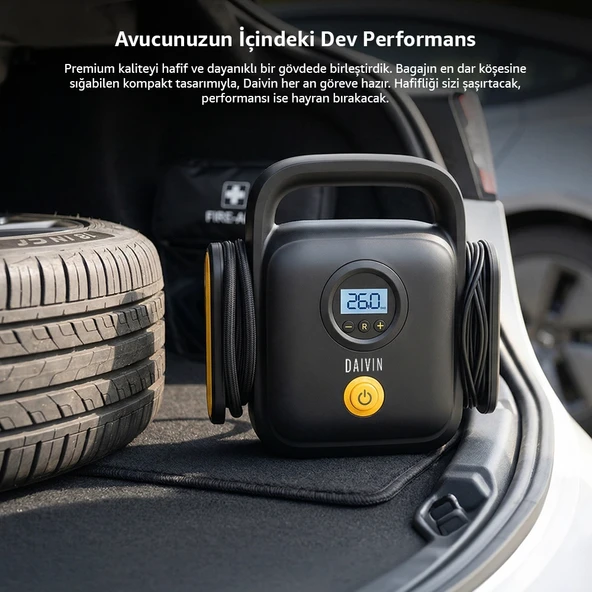 Daivin Quickair Taşınabilir Araç Hava Kompresörü - Resim 6