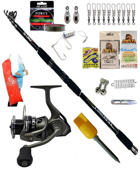 Okuma Acuador 8000 360cm 100-200gr Oslo Black Fight Profesyonel Kıyı Olta Takımı Seti ürün görseli 1