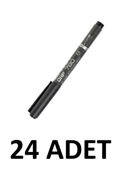 24 Adet Ohp Asetat Kalemi Siyah 780-SM M Uçlu Permanent ürün görseli 1