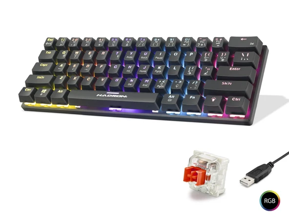 Mekanik Gaming Mini Klavye Red Switch Rgb - Siyah G509R ürün görseli 1