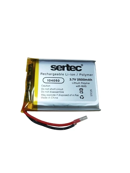 104050 3.7V 2500mAh Li-Polymer Pil (Devreli/1.5A) ürün görseli 1