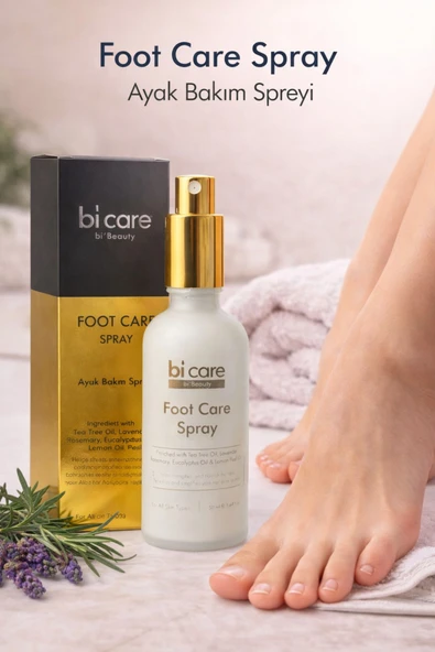 Bİ’CARE AYAK BAKIM SPREYİ 50 ML | ÇAY AĞACI, LAVANTA, BİBERİYE & OKALİPTUS ÖZLÜ ürün görseli 1