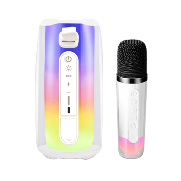 Pluse 7 Mikrofonlu Rgb Kablosuz Hoparlör - Beyaz ürün görseli 1