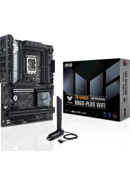 Asus Tuf Gaming B860-Plus Wifi İntel B860 Lga1851 Ddr5 8666 Dp Hdmi Type-C 3X M2 Usb3.2 Gen 2X2 Wifi 7 + Bt Aura Rgb 2.5Gbit Lan Atx 12+1+2+1 Güç Aşam ürün görseli 1