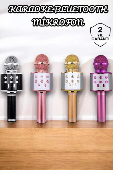 Şarjlı ve Uzun Pil Ömürlü Karaoke Mikrofon USB Bellek Destekli, Profesyonel Ses ürün görseli 1
