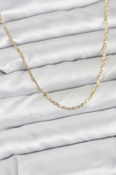 CM 14K Gold Renk Pirinç Lazer Model 60 cm Kadın Kolye - TJ-BKO10927 ürün görseli 1