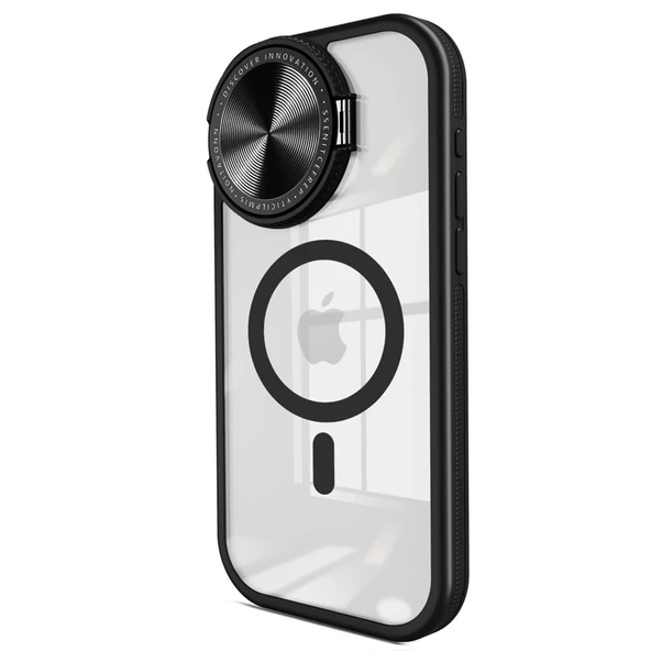 İphone 14 Pro Max Kılıf Teleskop Lens Magsafe Silikon Kapak - Siyah ürün görseli 1