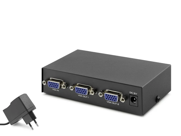 Vga Splitter 1 In 2 Out 200 Mhz - Siyah HDX1277 ürün görseli 1