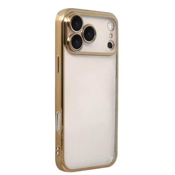 İphone 17 Lensli Silikon - Gold - Resim 2